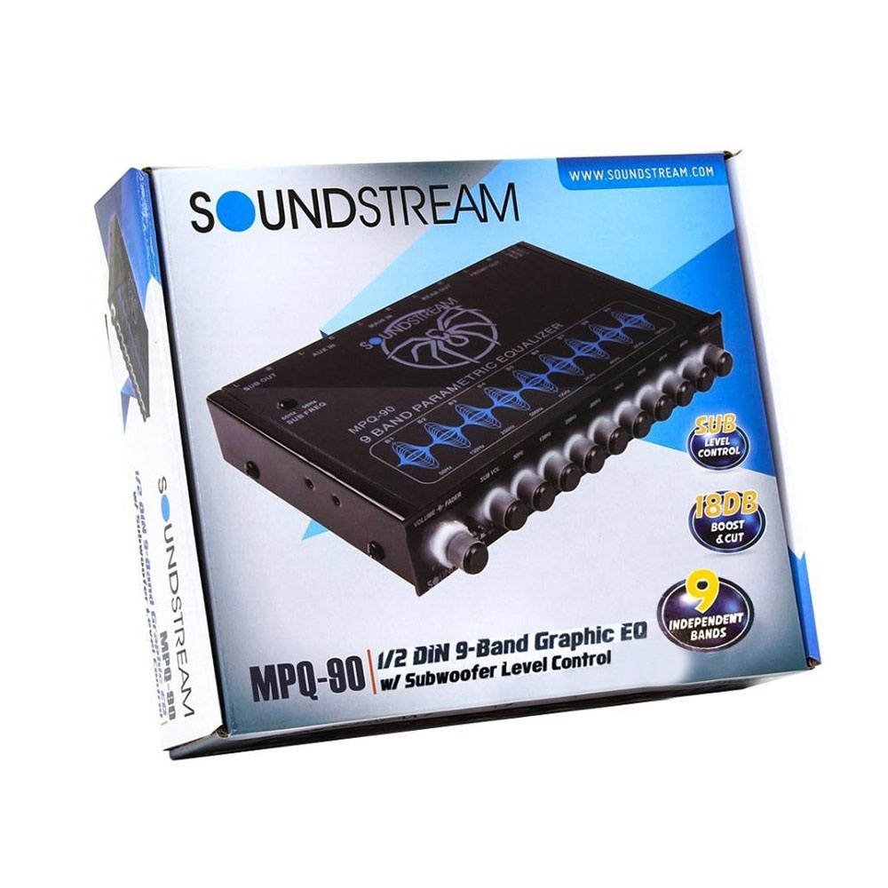 Soundstream MPQ-90 Car 9-Band Equalizer W/ Built-in Pre-amp & Sub Control