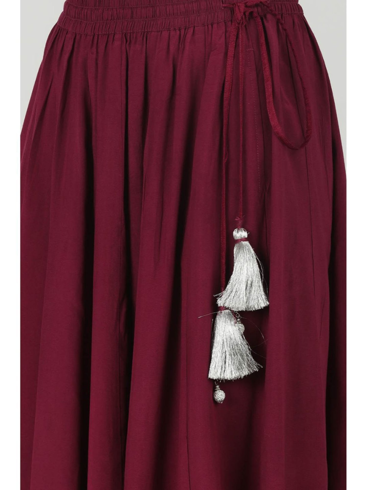 Mustard Wine Embellished Skirt