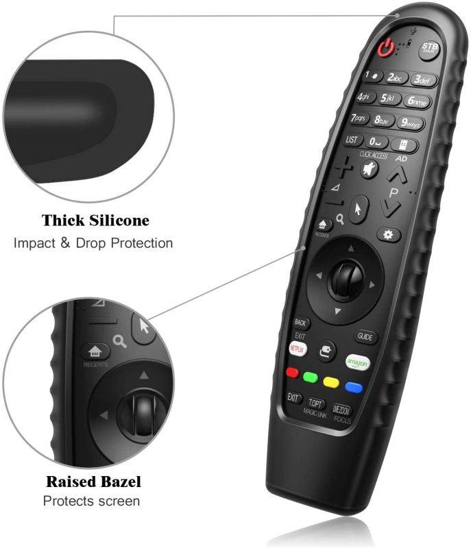 Fintie Silicone Protective Case for LG AN-MR600/ AN-MR650/ AN-MR18BA/ AN-MR19BA/ AN-MR20GA TV Remote Control, Anti Slip Anti-Lost Shockproof Magic Remote Cover Skin Holder Sleeve Protector (Black)