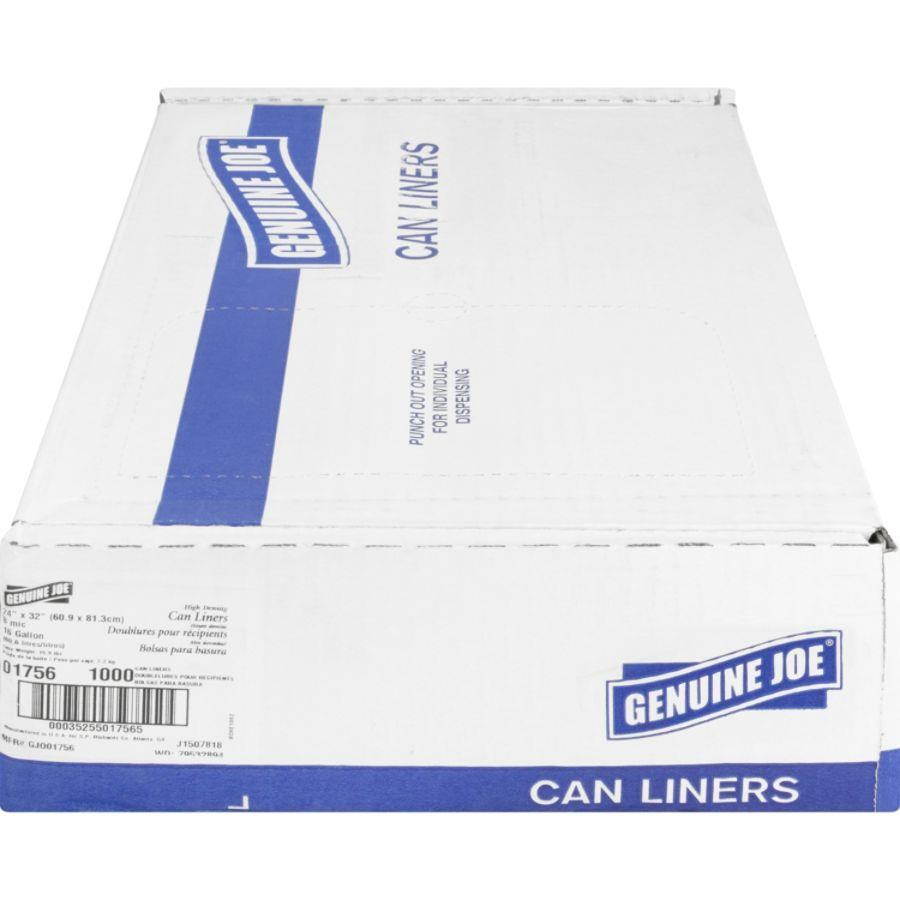 Genuine Joe High Density Can Liners 16 Gal 24"X33" 1000/CT CL 01756