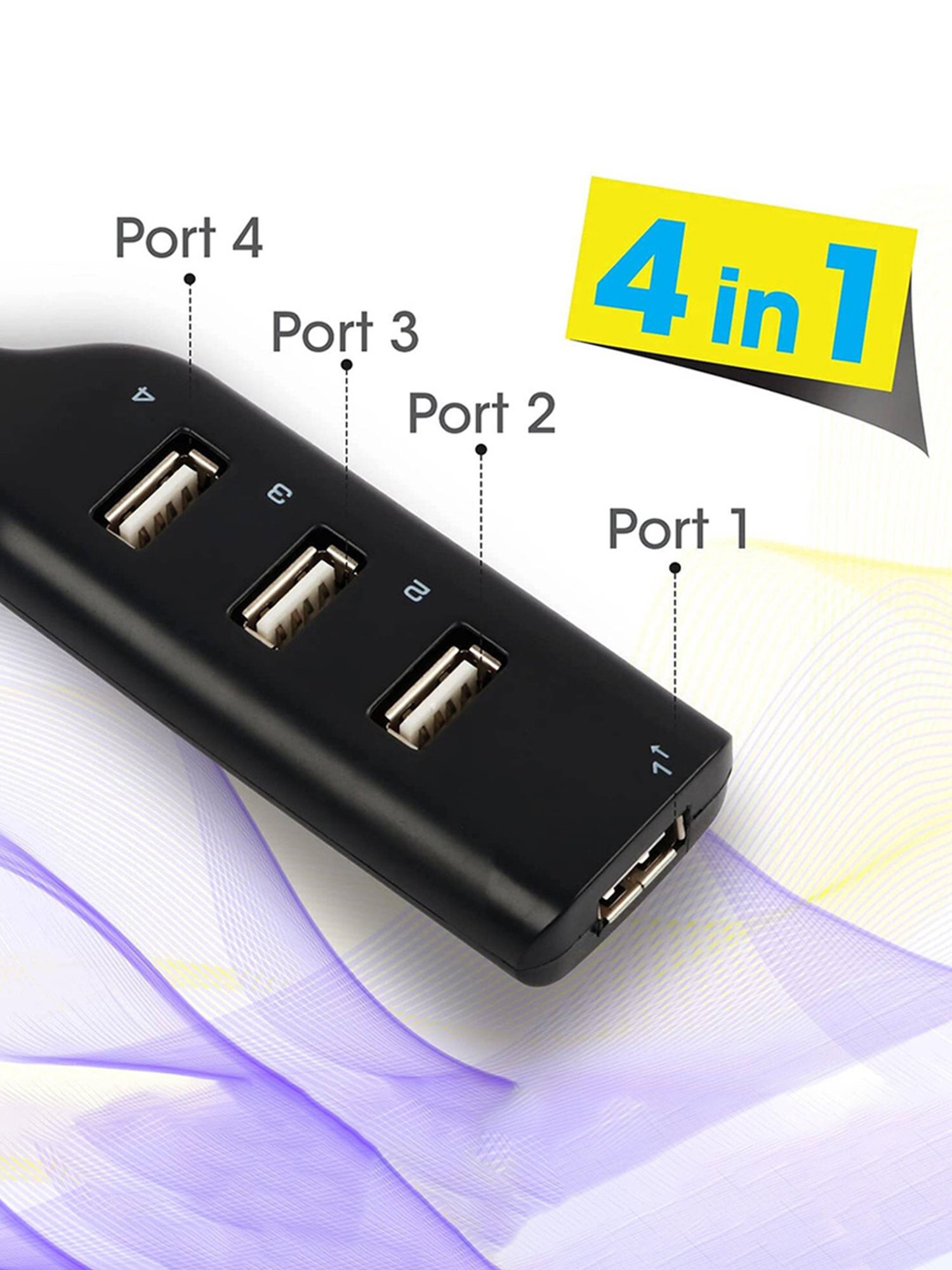 Enter Typist Mini Wired Keyboard + Slider Wired Mouse + U4P USB Hub Combo Set (Black)