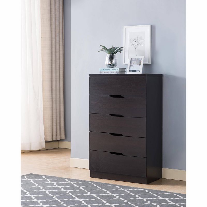 Mesma 5 Drawers Chest Cappuccino - miBasics