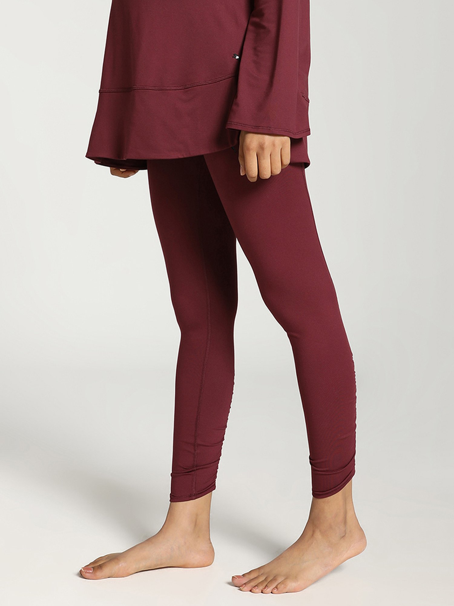 Puma Red Mid Rise Maternity Yoga Tights