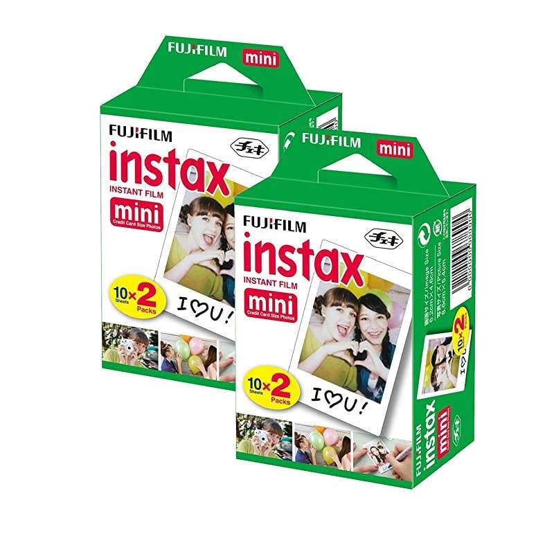 Instax Mini Instant Film Two Twin Packs (40 Sheets) + Protective Case + 40 Sticker Frames + Picture Frames + Photo Album + Microfiber Cleaning Cloth + More Accessories (Cobalt Blue)