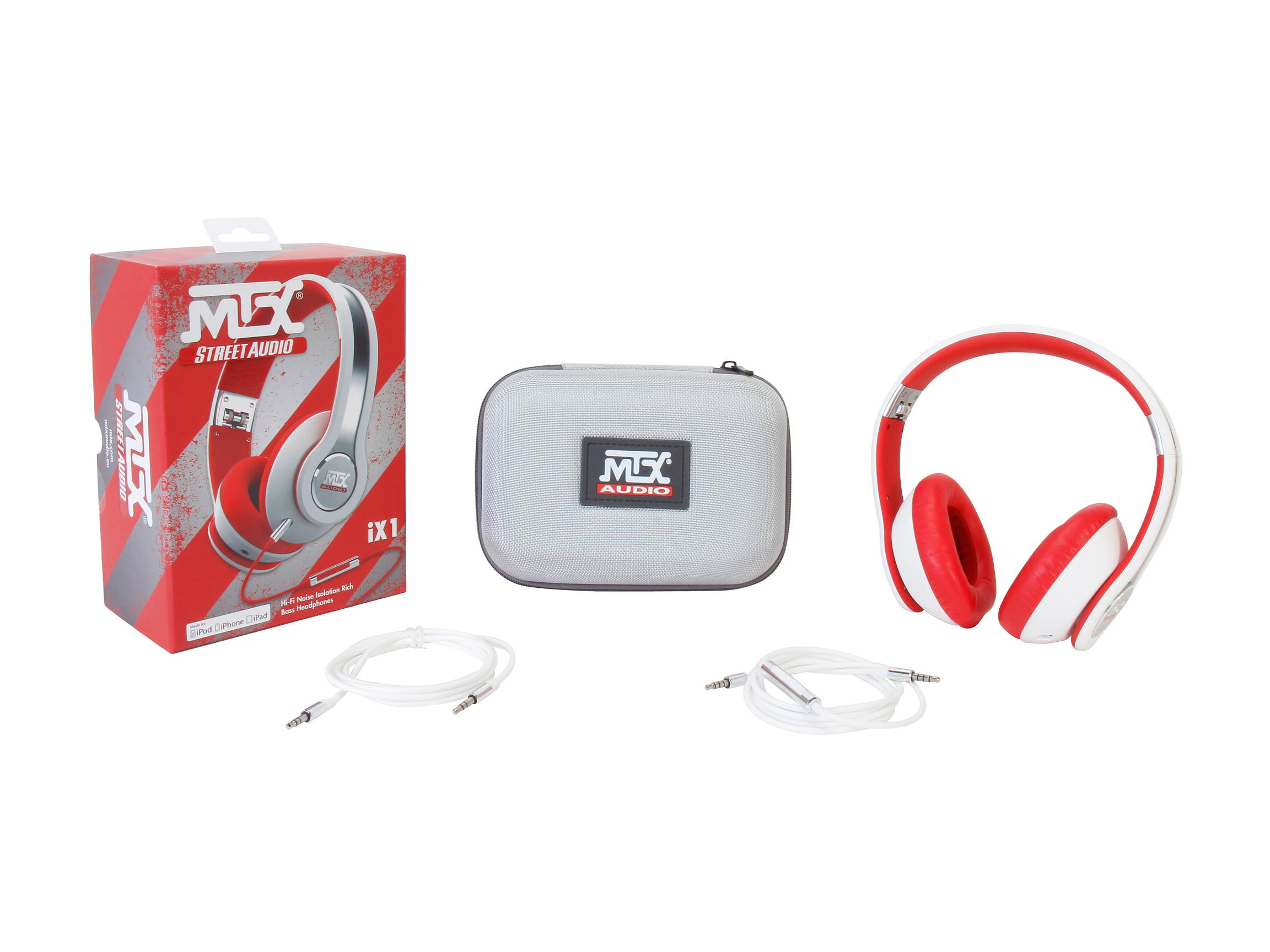 MTX StreetAudio Black iX1 - Black On Ear Acoustic Monitor Headphones