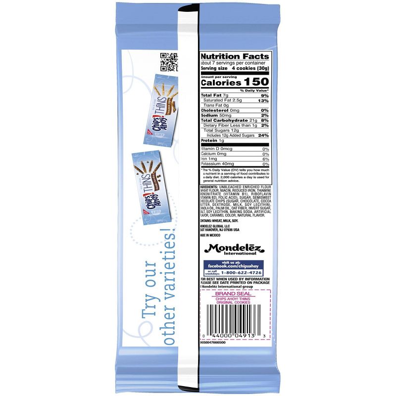 Chips Ahoy! Thin And Crispy Chocolate Chip Cookies - 7oz