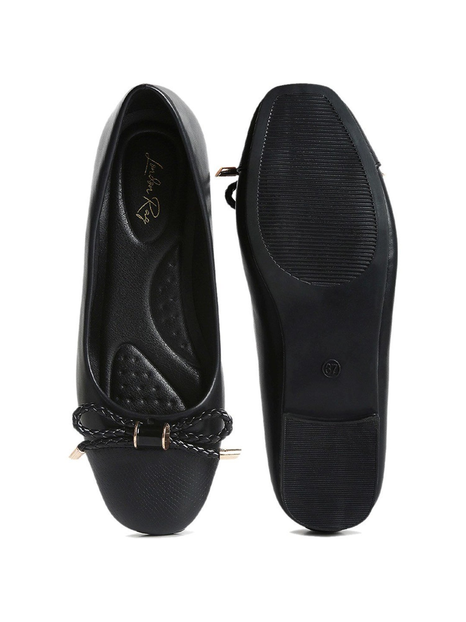 London Rag Women's Black Flat Ballets