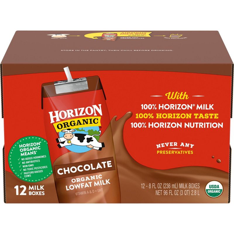 Horizon Organic Chocolate Low-fat Milk - 12ct