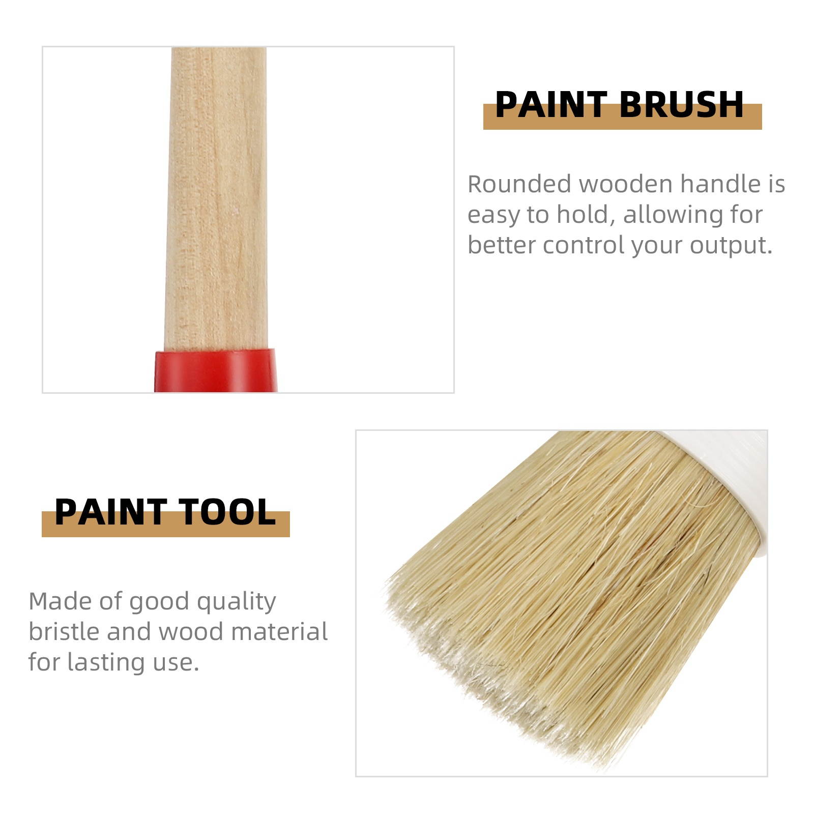 4pcs/set Wooden Handle Paint Brushes Varnish Brushes Home Cleaning Brush