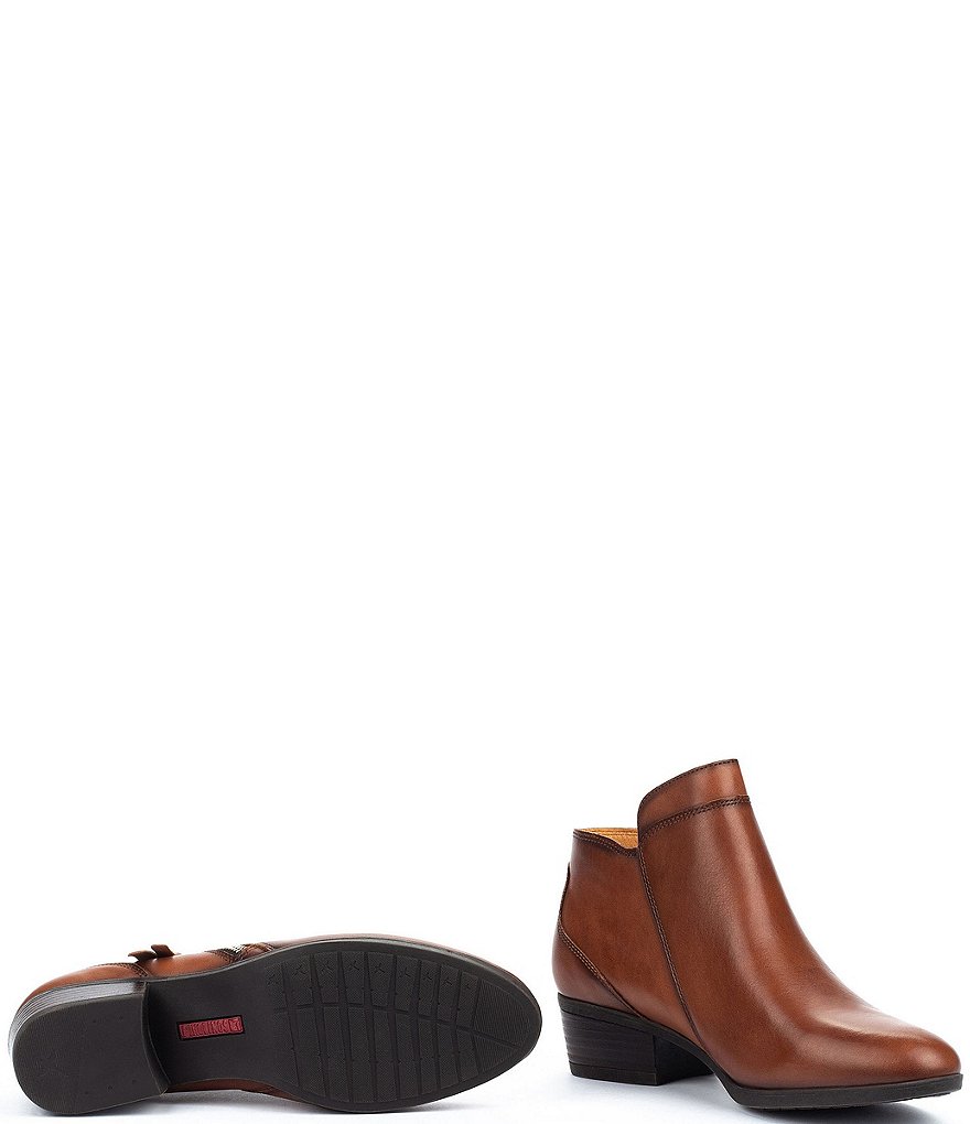 Pikolinos Daroca Side Zip Leather Block Heel Booties