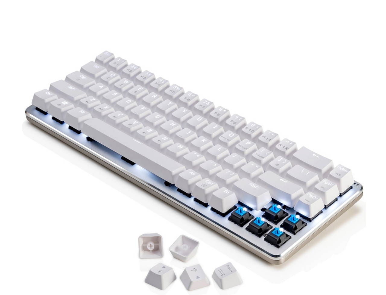 A-jazz Zn Mechanical Wireless Gaming keyboard,Cherry MX-Red Axis,68 Non-Conflicting Keys-White