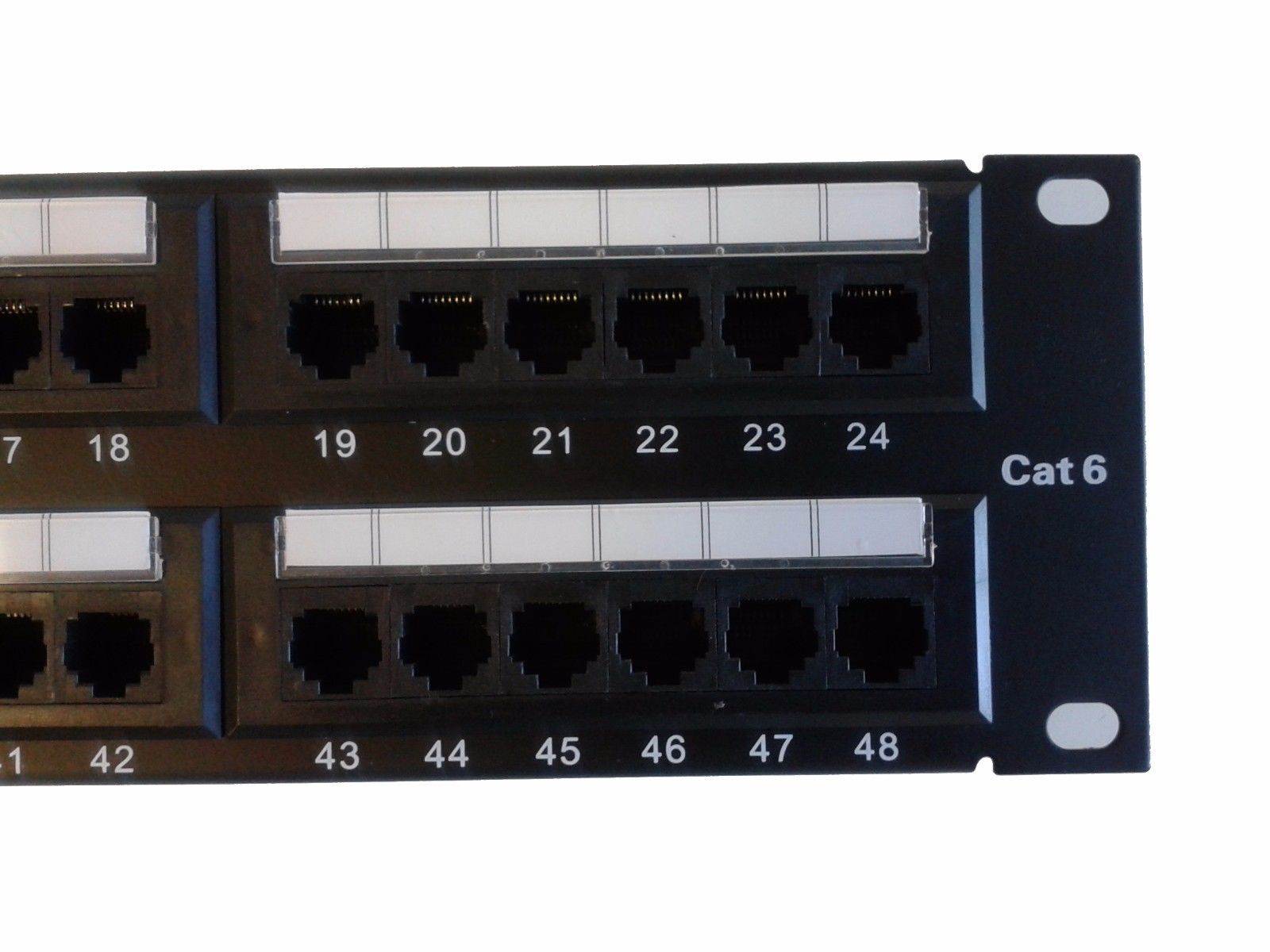 Patch panel CAT6 UTP 48 port 5-pack 2U 110 IDC T568A & B 22~24AWG unshielded