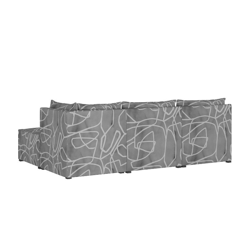 4pc French Seamed Sectional Mona Abstract Gray - Project 62™