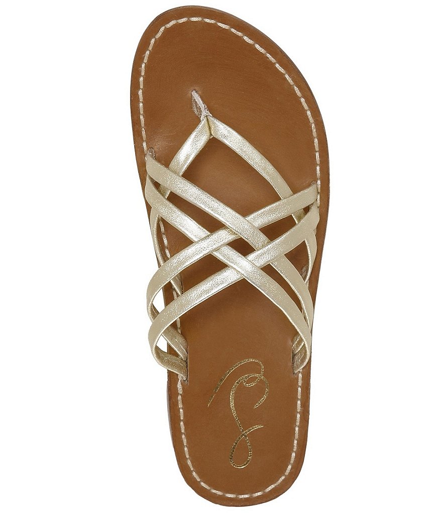 Sam Edelman Marinea Metallic Leather Strappy Thong Sandals