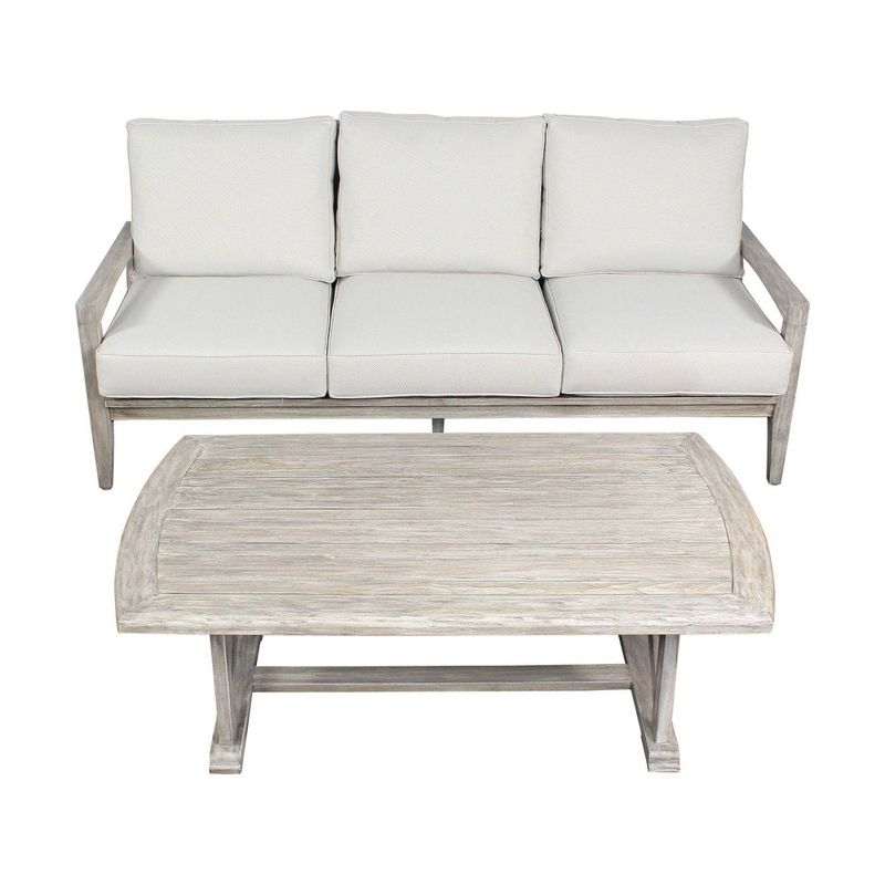 Driftwood Surf Side Teak 4pc Sofa Set - Gray - Courtyard Casual