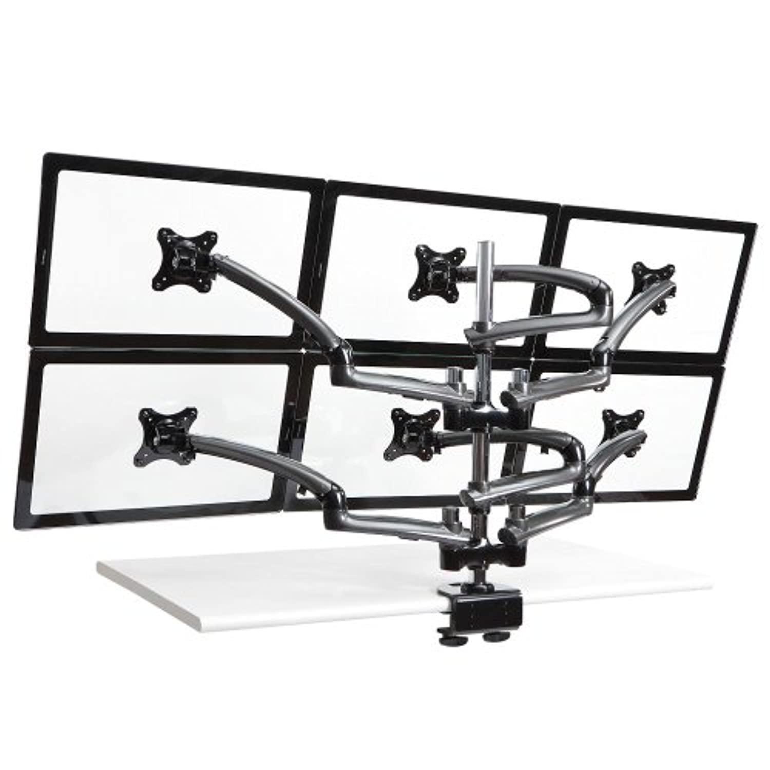 Cotytech Six Monitor Desk Mount Spring Arm Clamp Base - Dark Gray