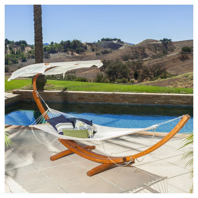 Grand Turk Wood Patio Hammock - Teak - Christopher Knight Home