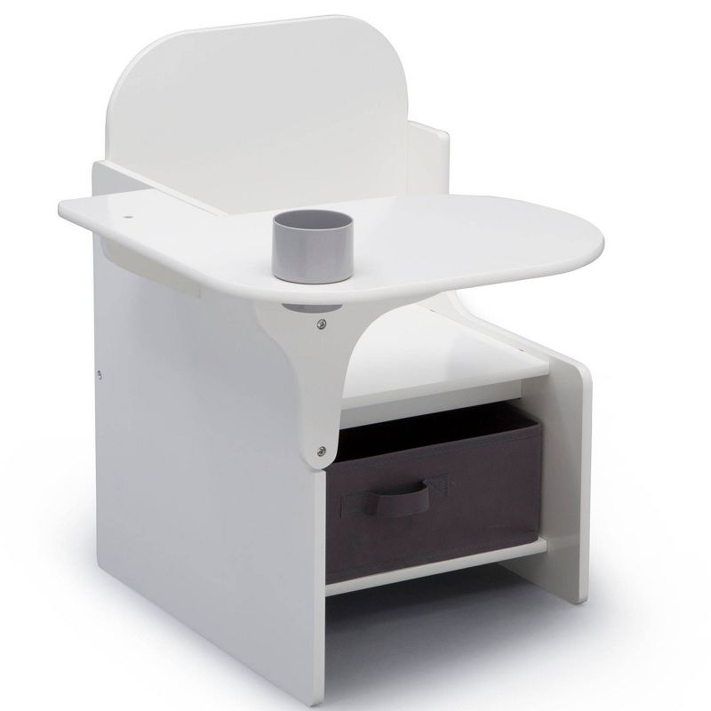 Delta Children MySize Chair Desk with Storage Bin - White