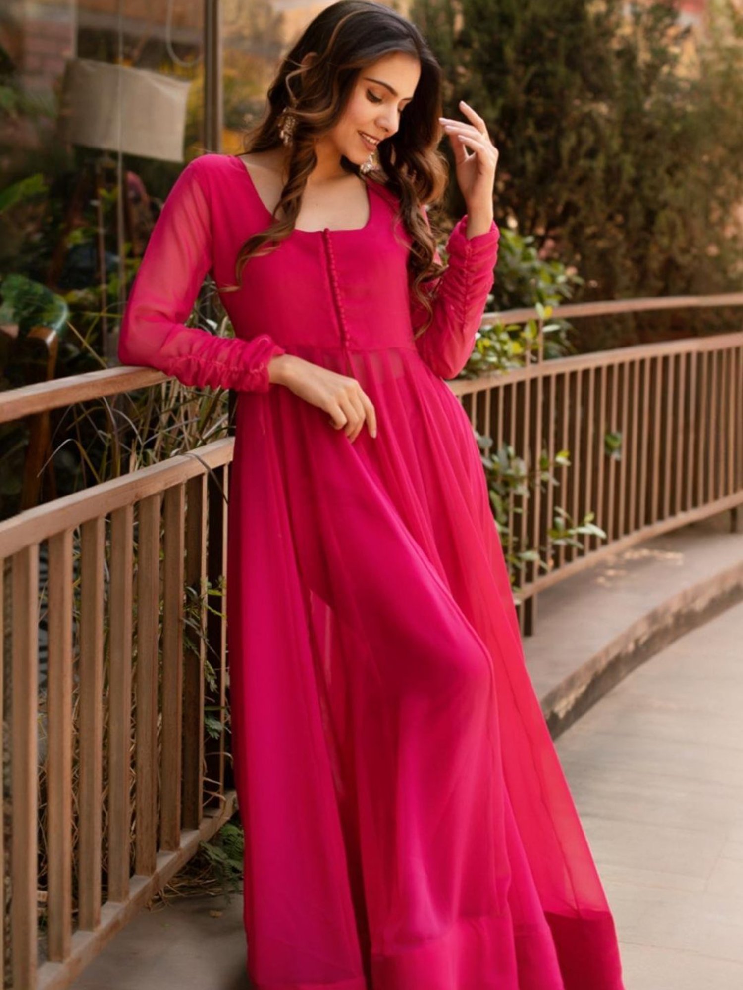 Calmna Viva Magenta Cape with Pant Co-ord Set