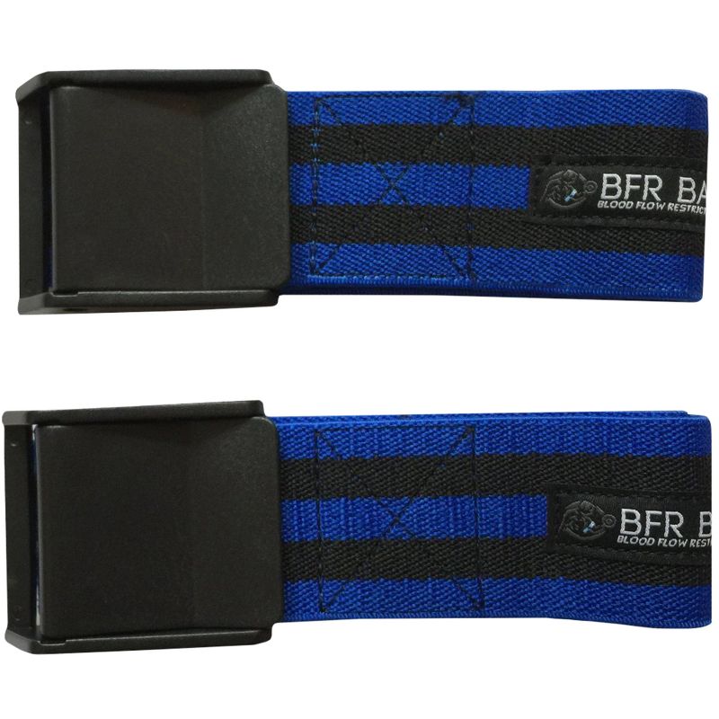 BFR Bands Pro Blood Flow Restriction Occlusion Training Bands - Black/Blue