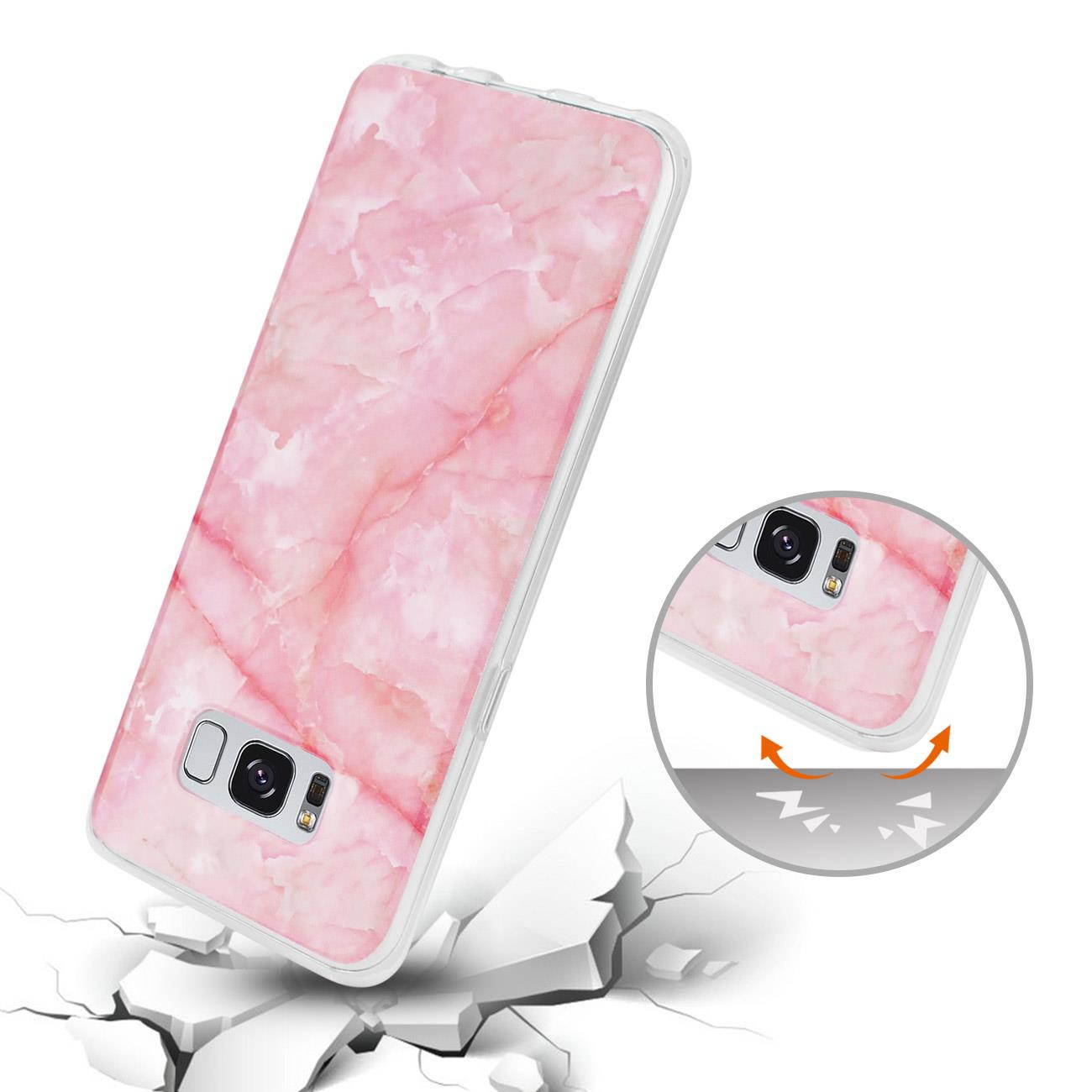 REIKO SAMSUNG GALAXY S8/ SM STREAK MARBLE COVER IN PINK