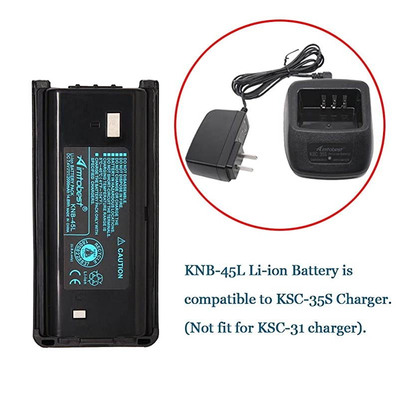 L 2000mAh Liion Battery Compatible for Kenwood TK3312 TK2200 TK2207 TK2312 TK3200 TK3207 TK2202L TK2212 TK3212 TK3300 TK3302 Two Way Radio KNB29N KNB53N KNB69L