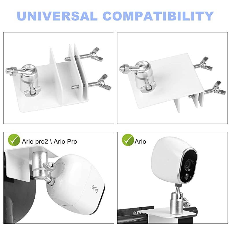 Version Weatherproof Gutter Mount for Arlo Pro Arlo Pro 2 Arlo Ultra and Arlo HD Best Viewing Angle for Your Arlo Surveillance Camera 2 Pack White