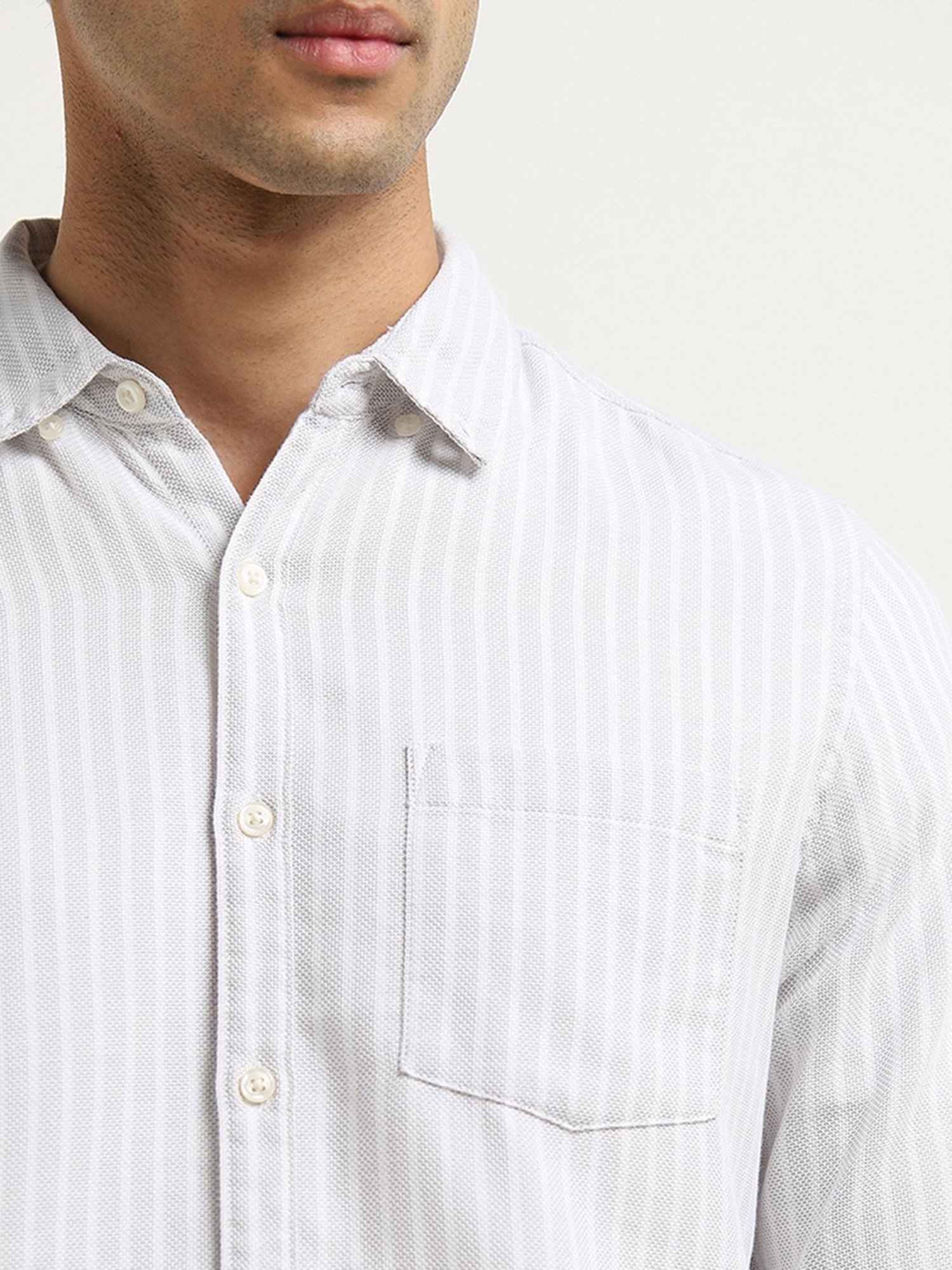 Spykar Blue Cotton Slim Fit Checks Shirt