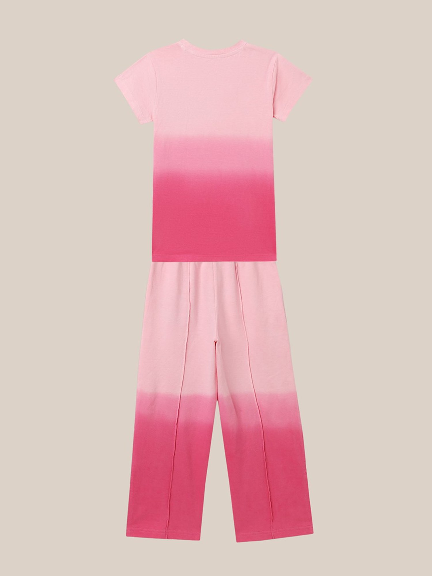 Kidsville Barbie Printed Pink Regular Fit Combo Set For Girls