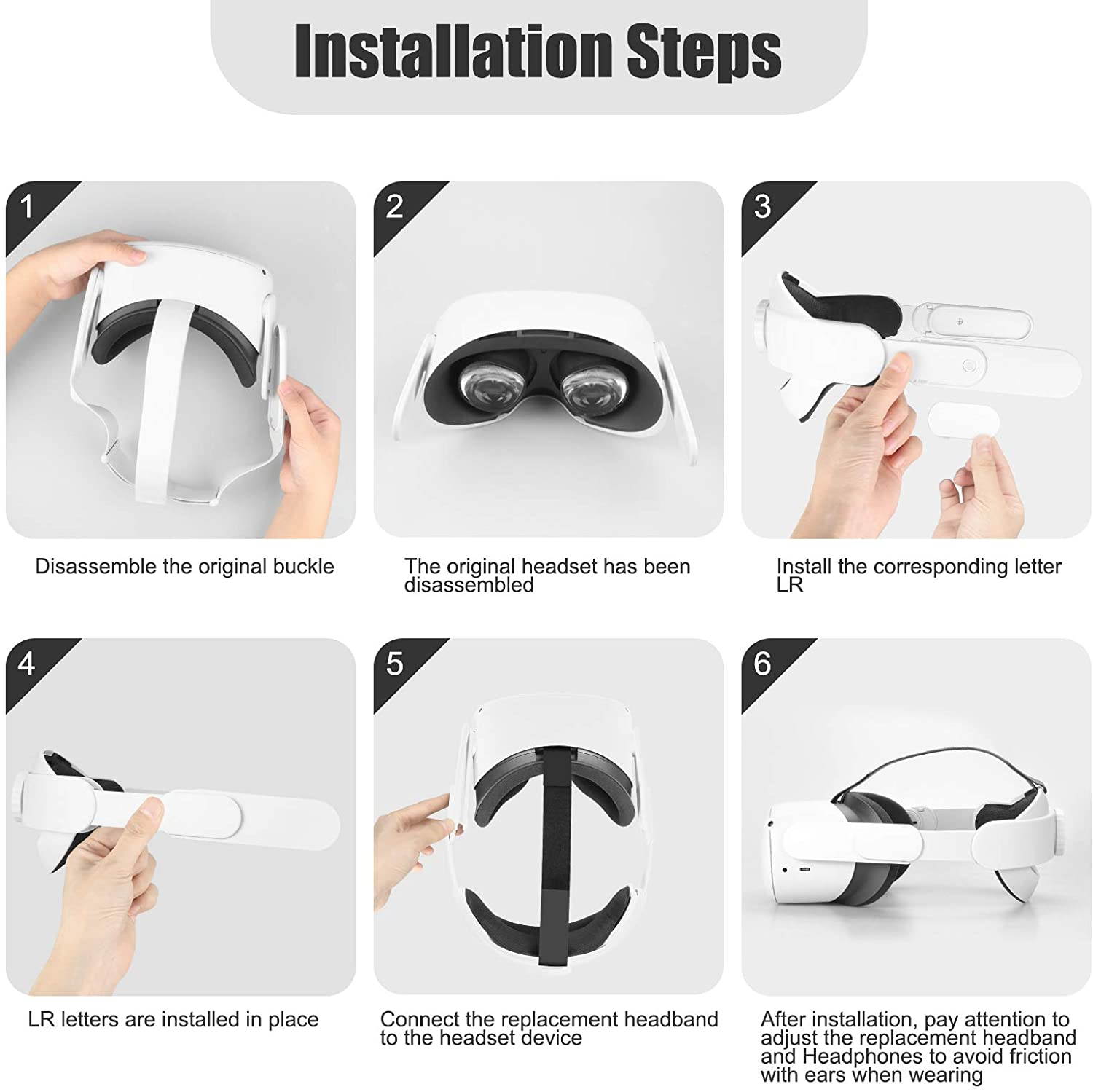 Adjustable Head Strap for Oculus Quest 2, Reduce Head Pressure Comfortable Touch, Replacement for Oculus Quest 2 Elite Strap,Oculus Quest 2 Accessories