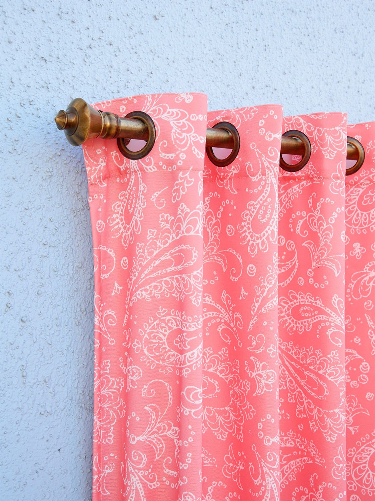 Ariana Heather Pink & White Polycotton 7 ft Door Curtain - Set of 1