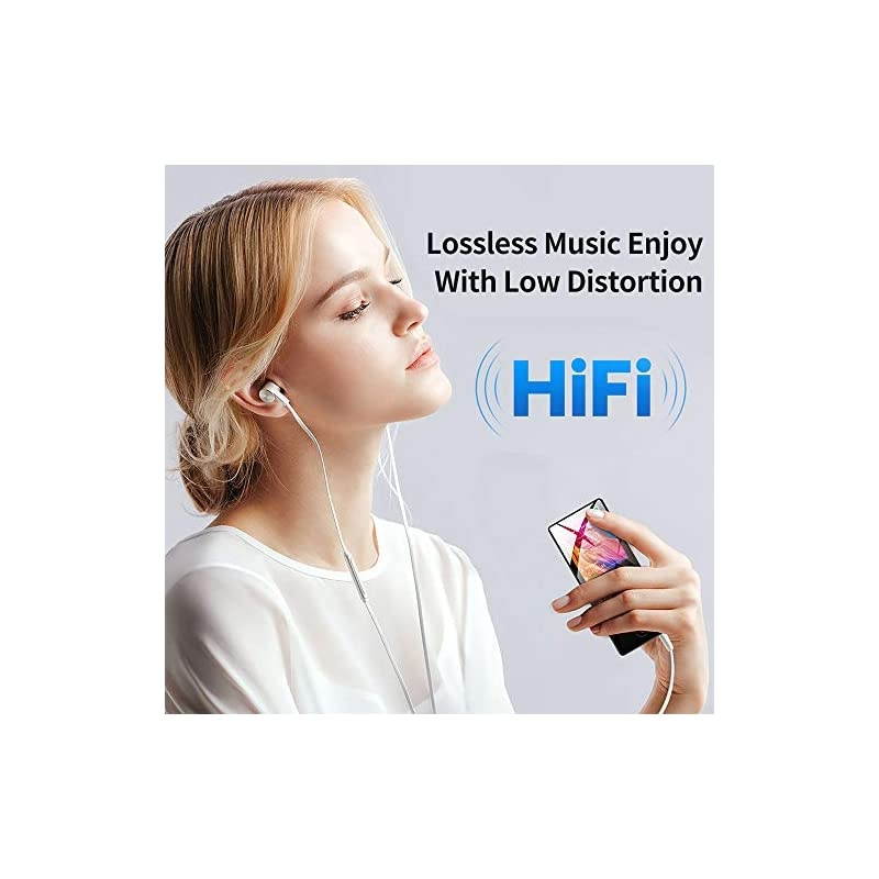 MP3 Player with Bluetooth 5.0, HiFi Lossless Music Player with FM Radio, Voice Recorder, 2.4" HD Screen, Portable Ultra-Thin Metal MP3 Player for Walking Running, Support up to 128GB