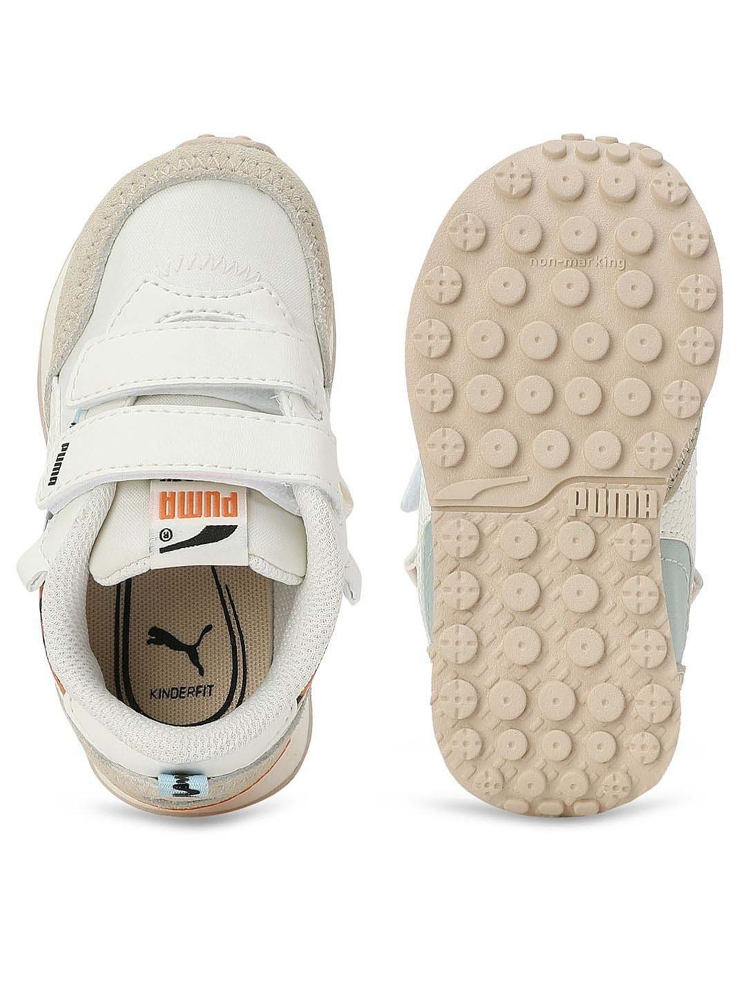 Baby Moo Kids Brown & White Velcro Shoes