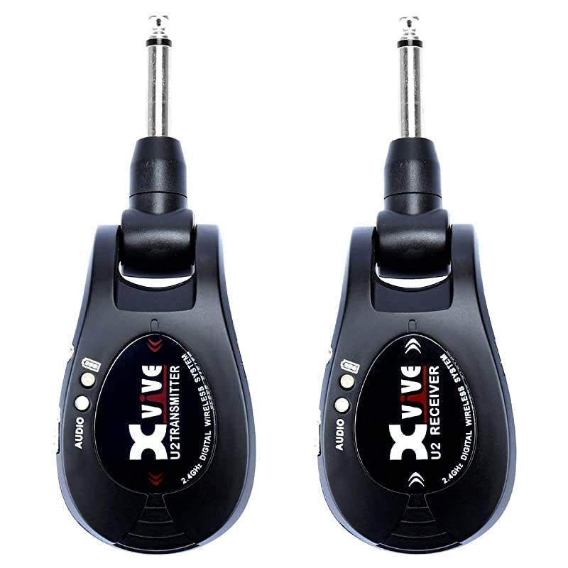 U2 Guitar Wireless System Rechargeable 2.4GHz Digital Guitar Wireless Transmitter and Receiver for Electric Guitar Bass Violin Keyboard