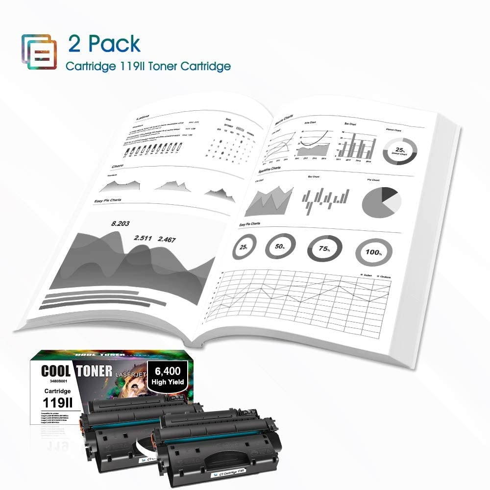 Cool Toner Compatible Toner Cartridge Replacement for Canon 119 II 119II Toner for Canon ImageClass MF6160dw MF414dw MF5950dw MF5880dn MF5850dn MF416dw LBP253dw LBP6300dn MF5960dn (Black, 2-Pack)