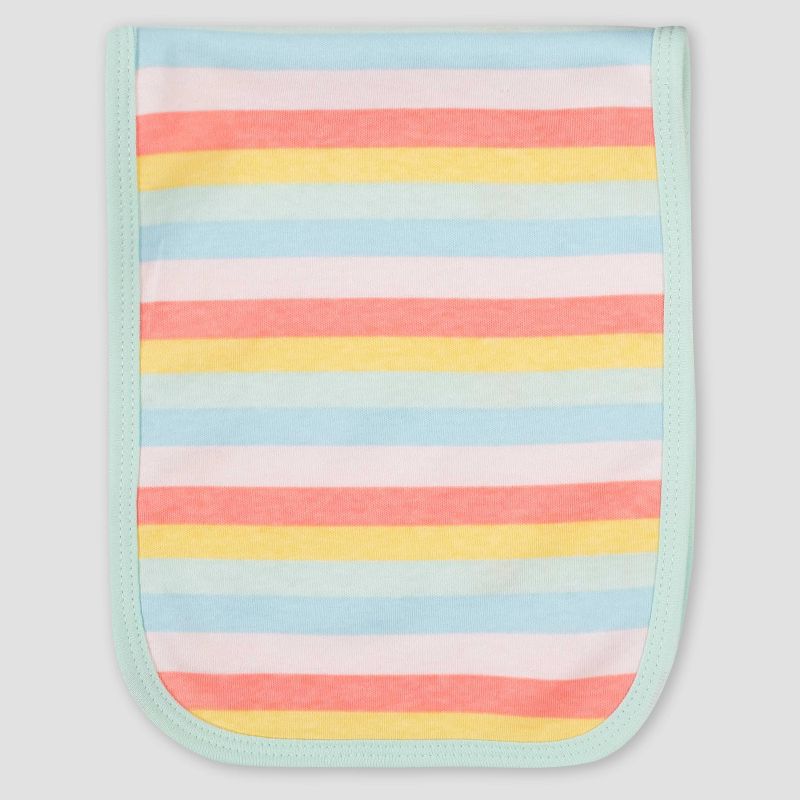 Gerber Baby Girls' 4pk Rainbow Print Interlock and Terry Burp Cloth Set - Pink