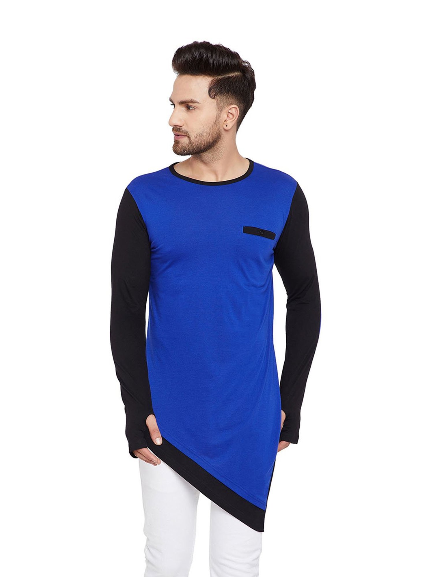 Hypernation Blue & Black Round Neck T-Shirt