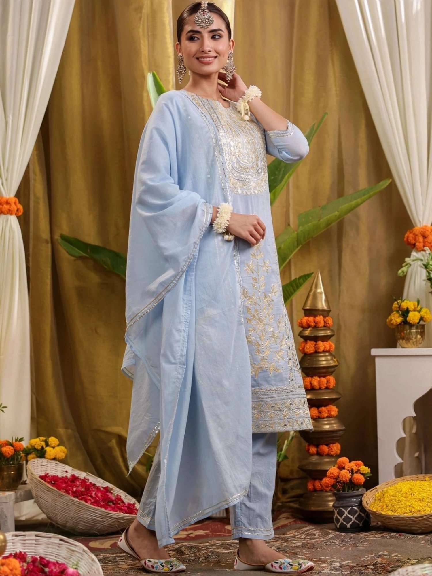 URBAN MYSTIC Black Rayon Embroidered Kurta & Sharara Set