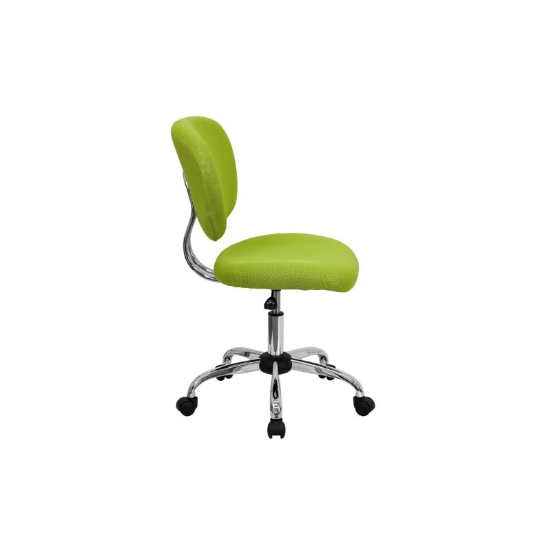 Mid-Back Apple Green Mesh Padded Swivel Task Office Chair with Chrome Base