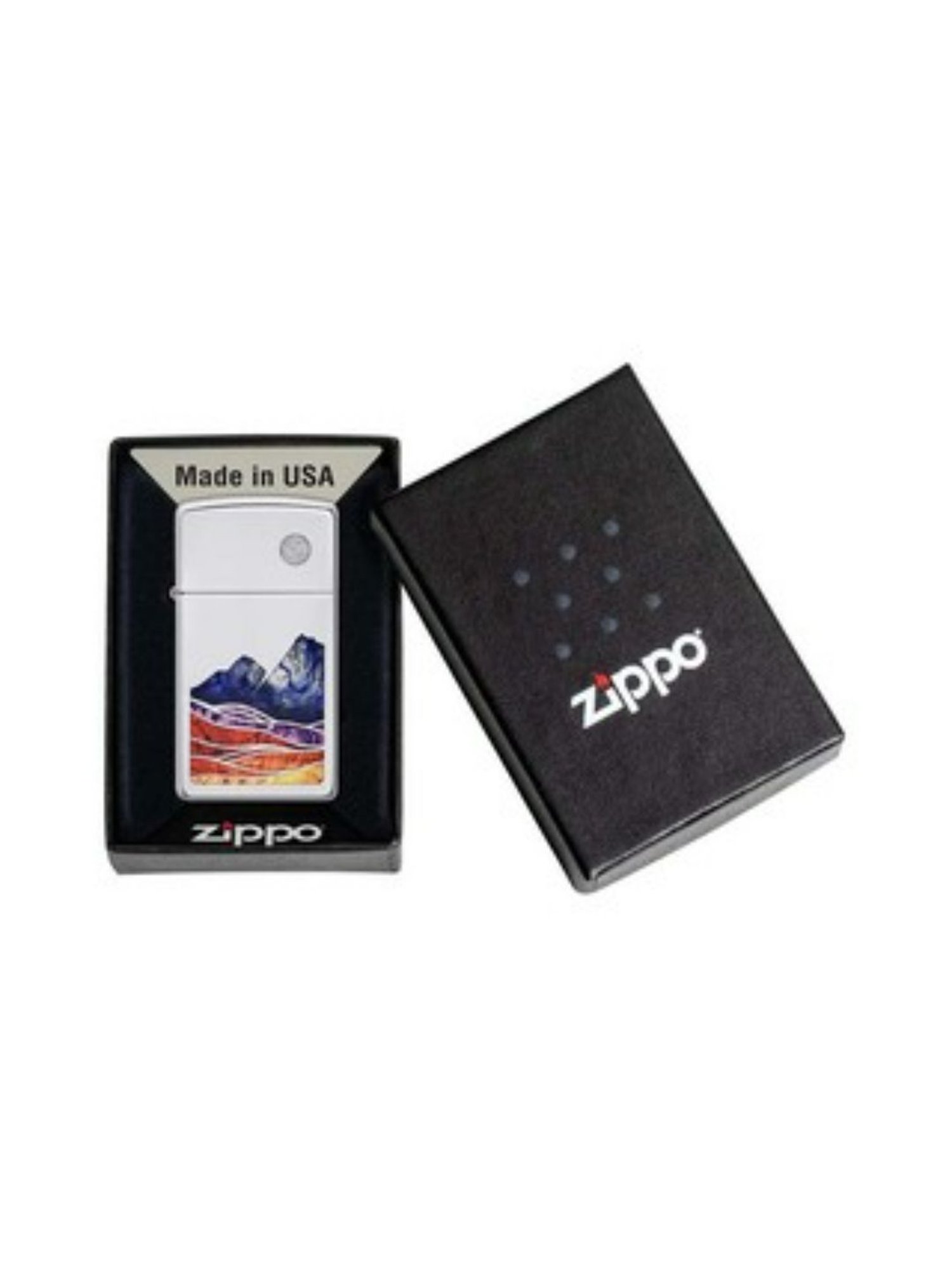 Zippo Multicolor Slim Landscape Design Brass Windproof Pocket Lighter