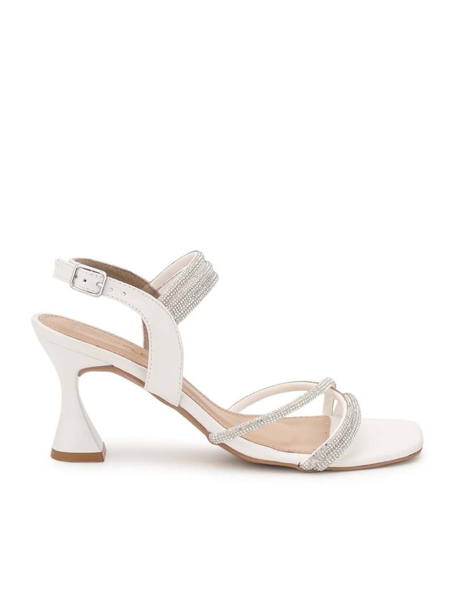 Truffle Collection Women's White Back Strap Sandals