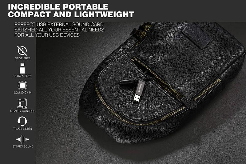 CUUWE USB to 3.5mm Jack Audio Adapter, USB to Aux Cable with TRRS 4-Pole Mic-Supported USB to Headphone AUX Adapter Built-in Chip External Sound Card for PC PS4 PS5 and More [7.69 inch]