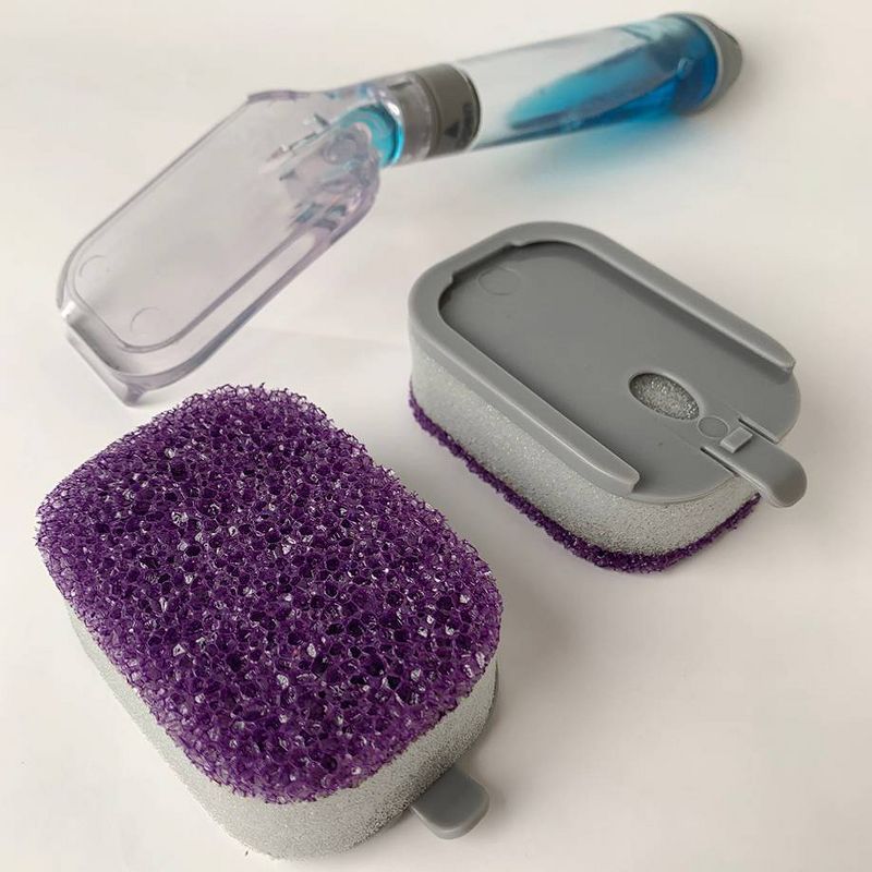 Bright Box Soap Dispensing Scrubber Sponge Dishwand - Purple