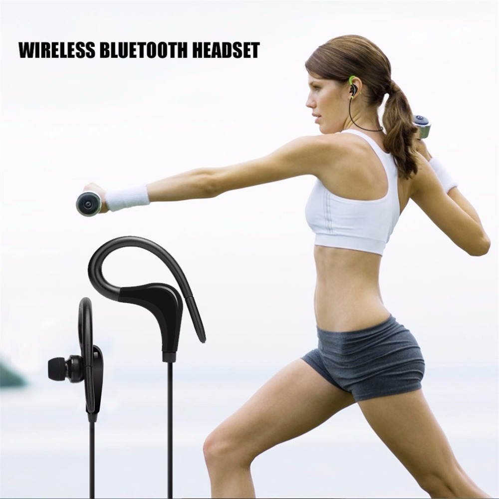 ESTONE Wireless Bluetooth Headphones Ear Hook Earphone Comfort Sport Running Noise Reduction with 3 Pairs Ear Muffs- Blue