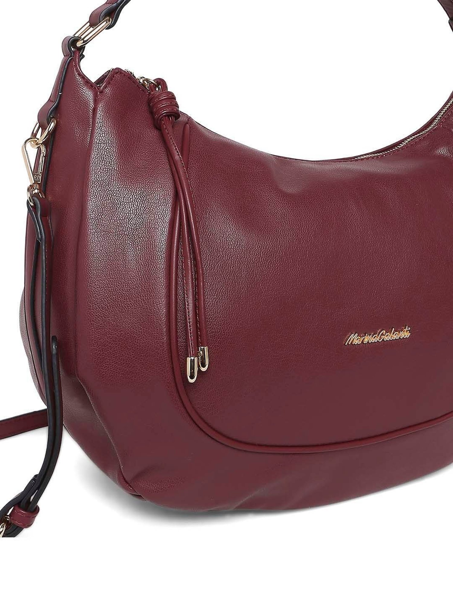 Marina Galanti Maroon Solid Medium Hobo Handbag