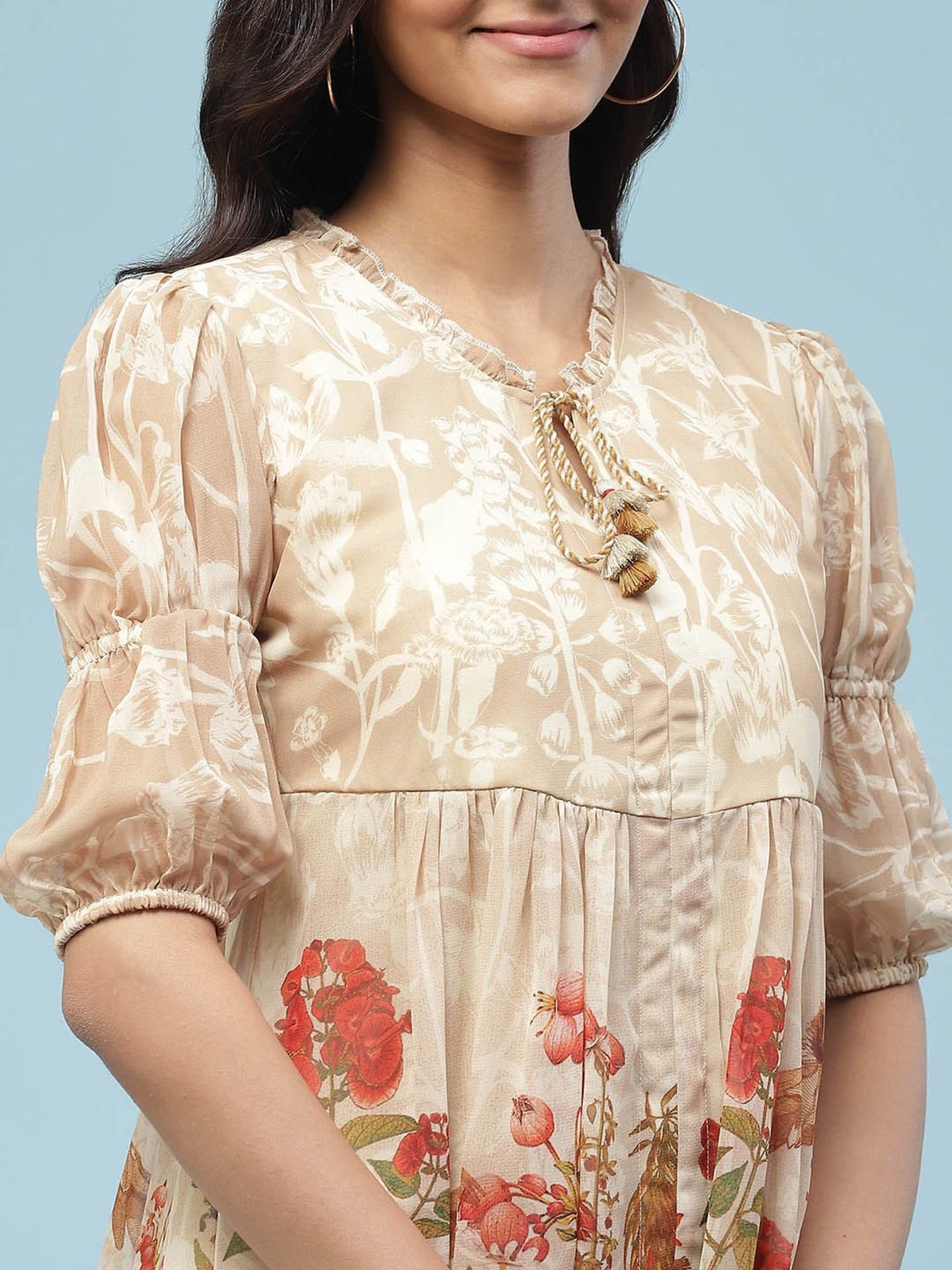 aarke Ritu Kumar Beige Floral Top