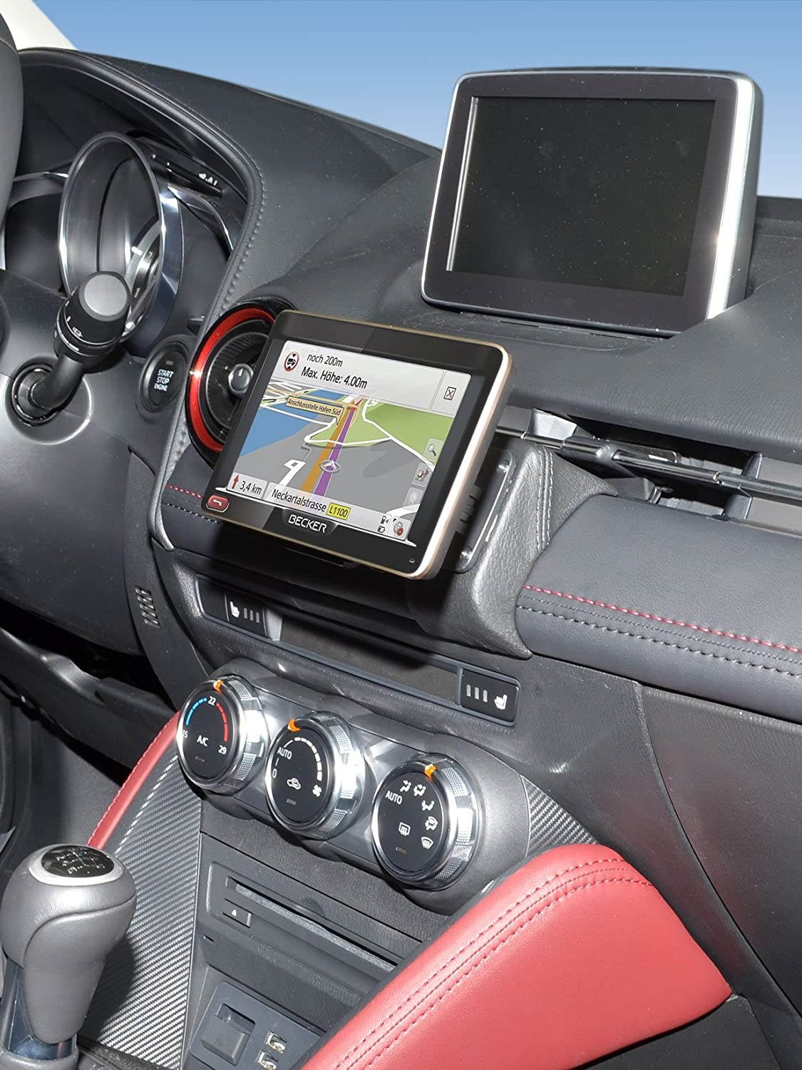 KUDA 5965 Leather Mount Black Compatible with Mazda 2 (Since 2015), CX-3 (Since 2015)/ Scion IA (Since 2016)