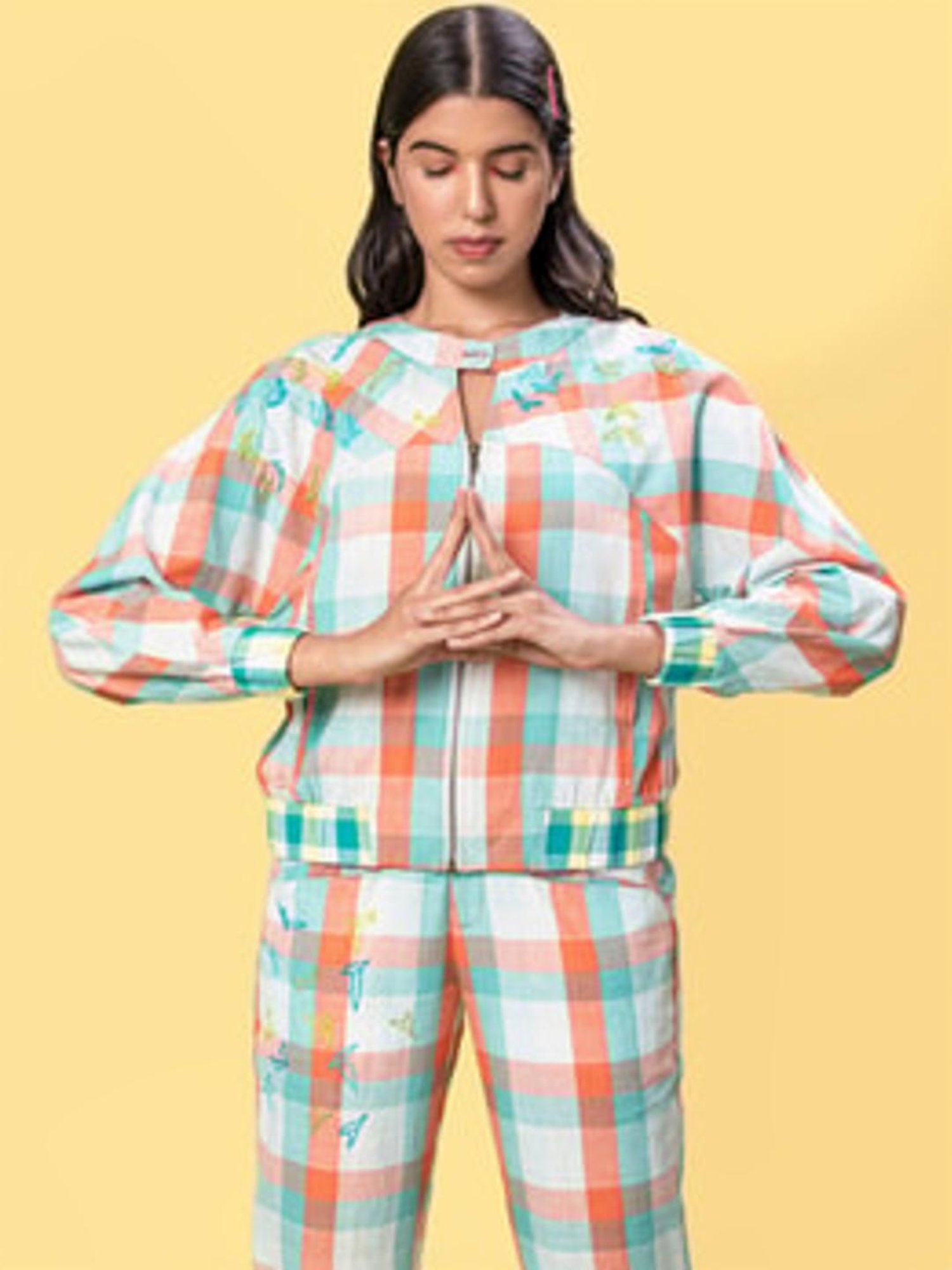 Anushe Pirani Orange Of Myriad Minds Bomber Jacket