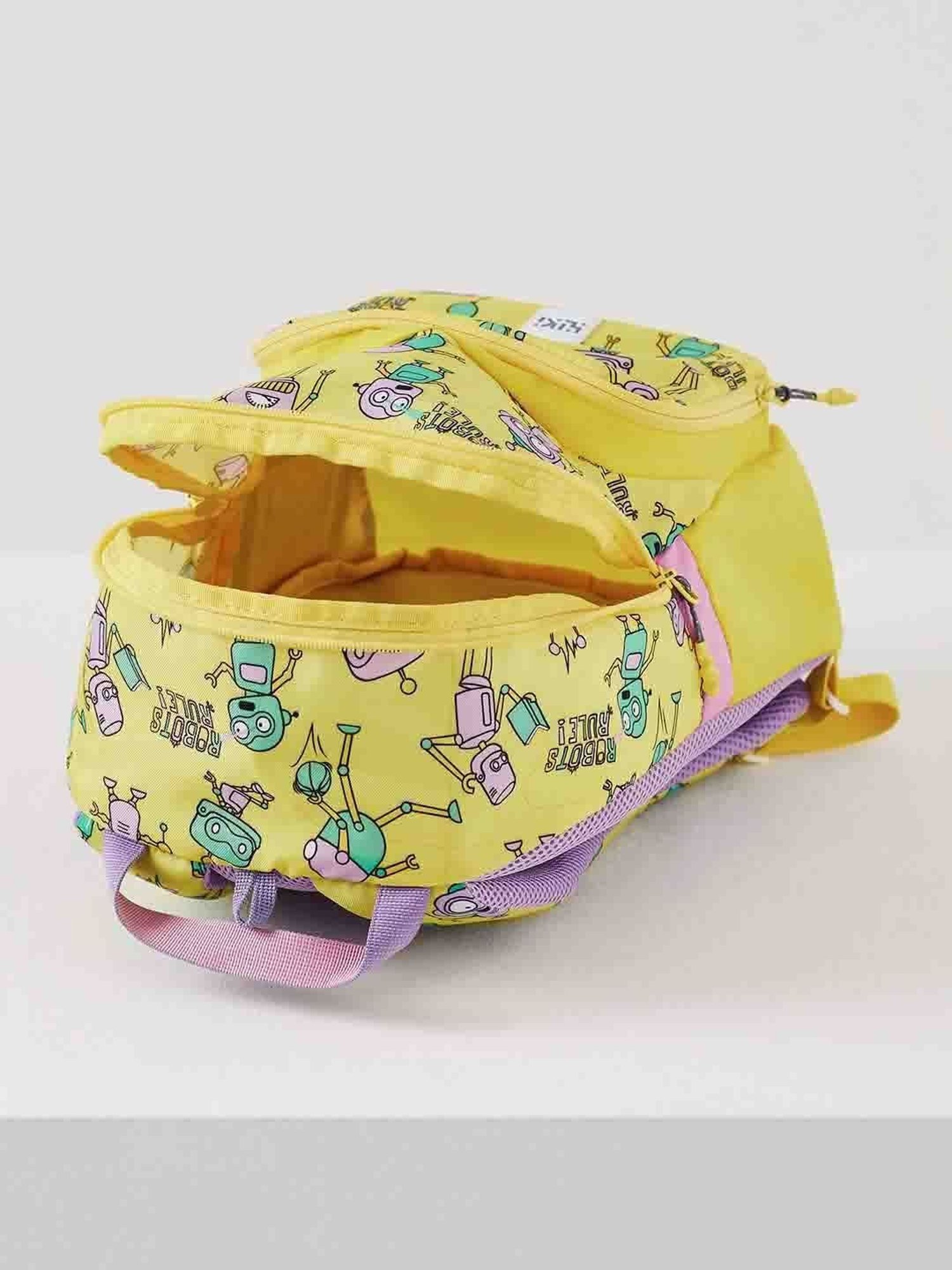 Wiki Back to School Champ 1 Yellow Polyester Printed Backpack - 11 Ltrs