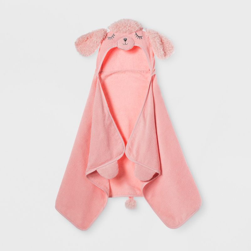 Poodle Hooded Bath Towel Daydream Pink - Pillowfort™